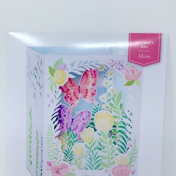 Hallmark Paper Wonder Pop-Up Card Butterfly Garden Plant Mom Happy Mothers Day - Picture 9 of 11